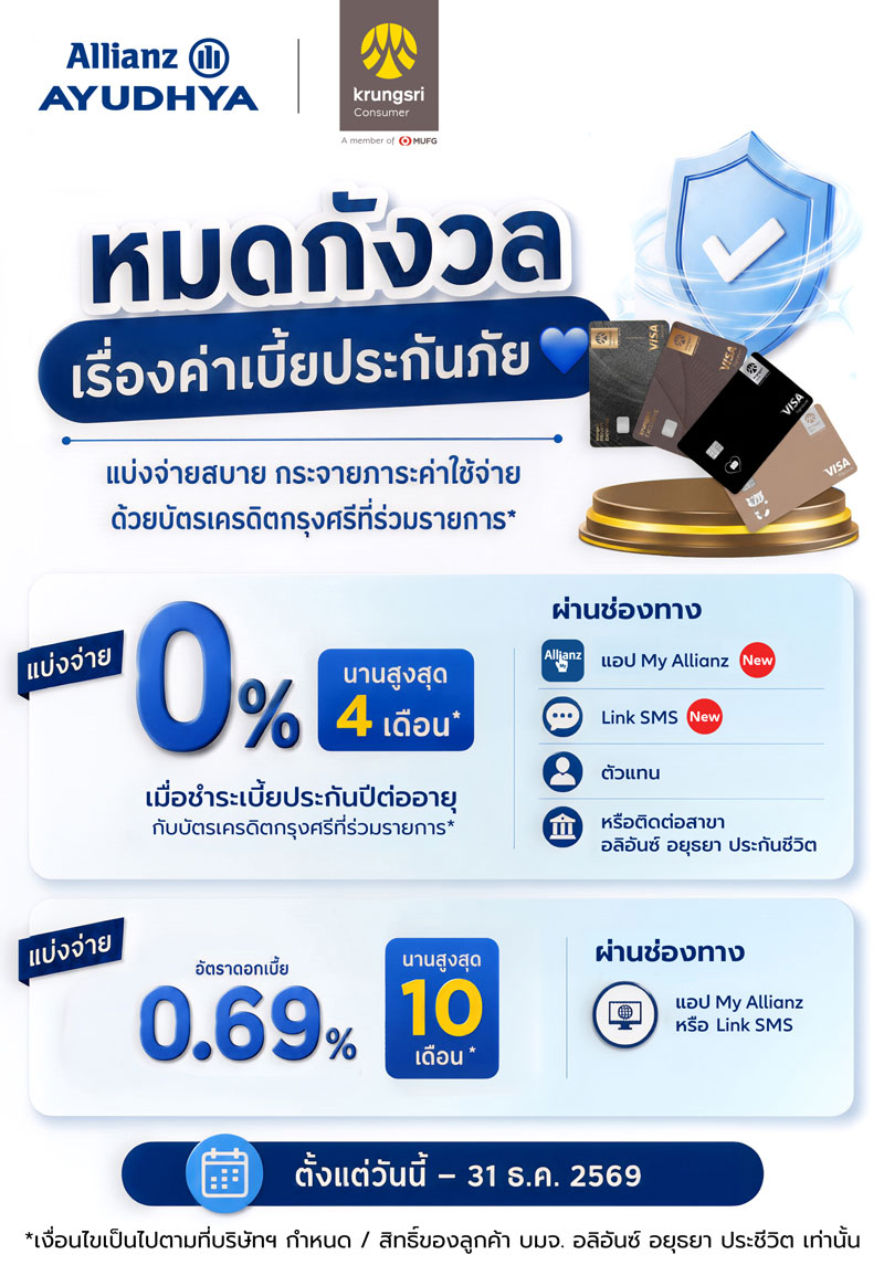 หมดกังวลเมื่อต้องชำระเบี้ยประกันภัยปีต่อ