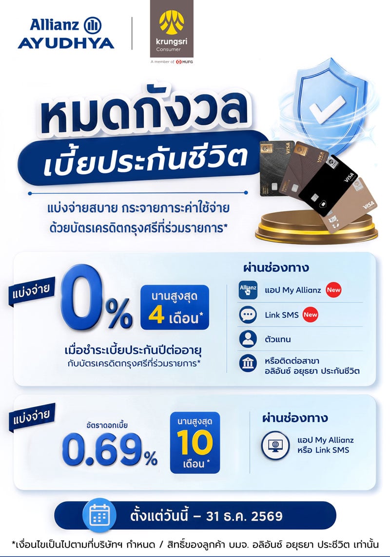 หมดกังวลเมื่อต้องชำระเบี้ยประกันภัยปีต่อ